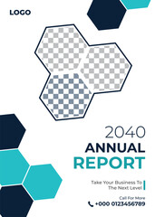 2040 annual report cover design with geometric shapes