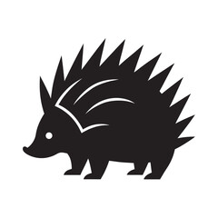 Porcupine Defensive Quill Display Silhouette