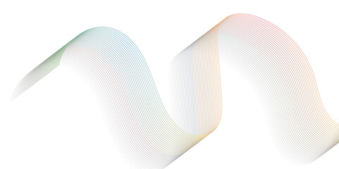 Smooth pastel gradient ribbon wave on white background. Minimal abstract curve design ideal for modern presentations, branding, tech visuals, and elegant digital art"