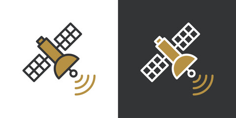 シンプルな人工衛星アイコン © WAWAWA