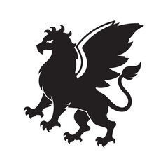 Griffin Heraldic Winged Beast Silhouette