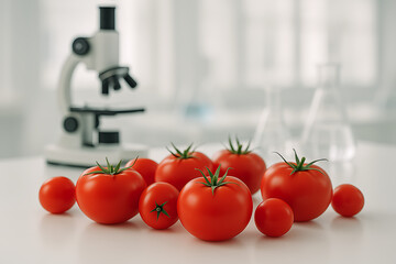 Scientific Research on Tomatoes Microscopy and Genetic Analysis