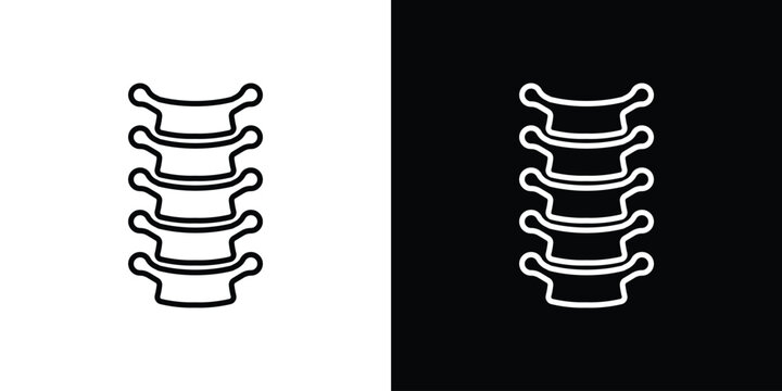 Human spine icon in black. flat graphic vector icon