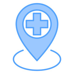 Hospital Location Blue Icon