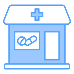 Obraz premium Pharmacy Blue Icon