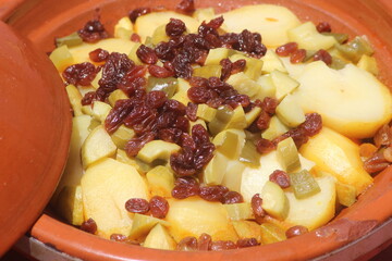 Fresh Moroccan Tajine with Vegetables Close Up