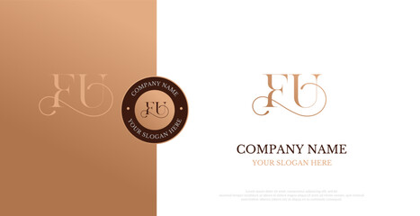 Initial FU Logo Design Vector 