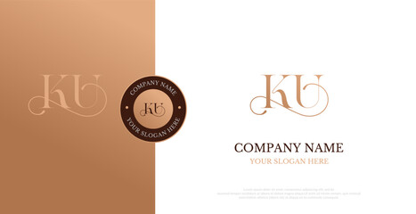 Initial KU Logo Design Vector 