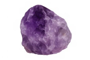 Rotating raw amethyst gemstone on transparent background, perfect for jewelry design or metaphysical projects