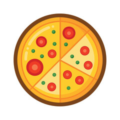 Four cheese pizza vector icon