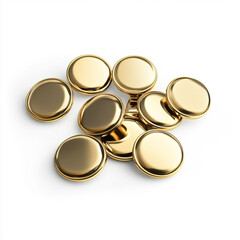 Pin Badge Mockup isolated on a white background.