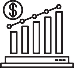 Ascending Graph Icon – Symbol of Business Success