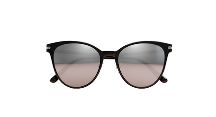 Fototapeta premium Classic black sunglasses with mirrored lenses on white background 