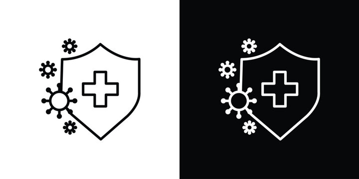 Immune system icon in black. flat graphic vector icon