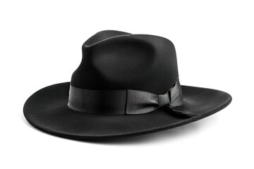 High Resolution Image of Black Hat Isolated on White Background