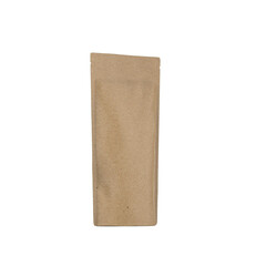 A simple brown paper bag, typically used for packaging food or small items.