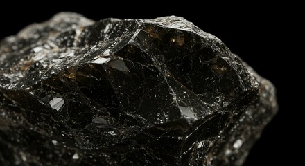 Naklejka premium Photo of a Raw Black Quartz Crystal Close-up