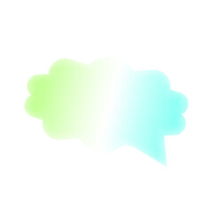 柔らかいモコモコフキダシ　グラデーション グリーン ホワイト ブルー