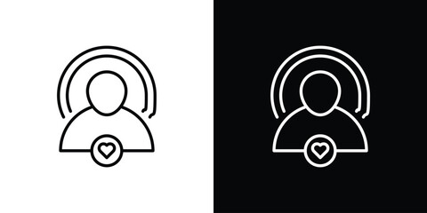 Influencer icon in black. flat graphic vector icon