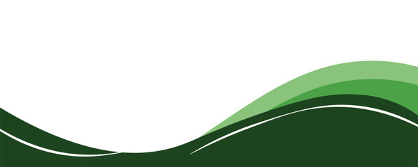Abstract green wave background, vector green line background curve element with white space for text, message and presentation design. overlapping layer line design.