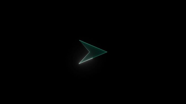 "Teal Blue Glowing Arrow Animation &ndash; Futuristic UI Element on Black Background | 4K"