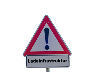 Ladeinfrastruktur Schild freigestellt isoliert