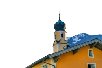 Grafik Kirche Pfarrkirche Mittersill mit Berg ausgeschnitten