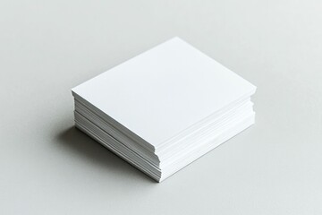 Stack of Business Cards on a White Background Empty Business Card for Copy Space