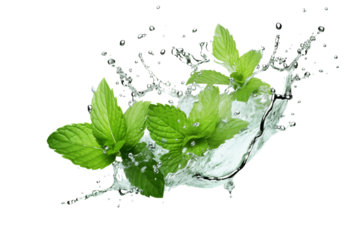fresh mint in water