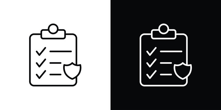 Insurance policy icon in black. flat graphic vector icon