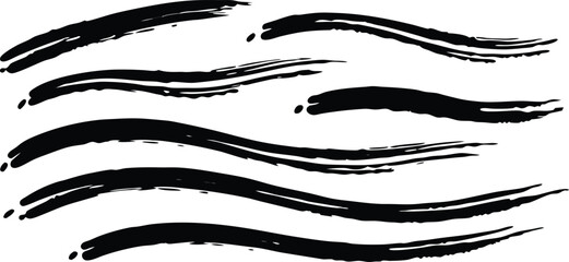 Fototapeta premium Dynamic Black Brush Strokes for Creative Designs