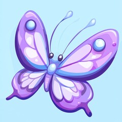 Purple butterfly on light blue