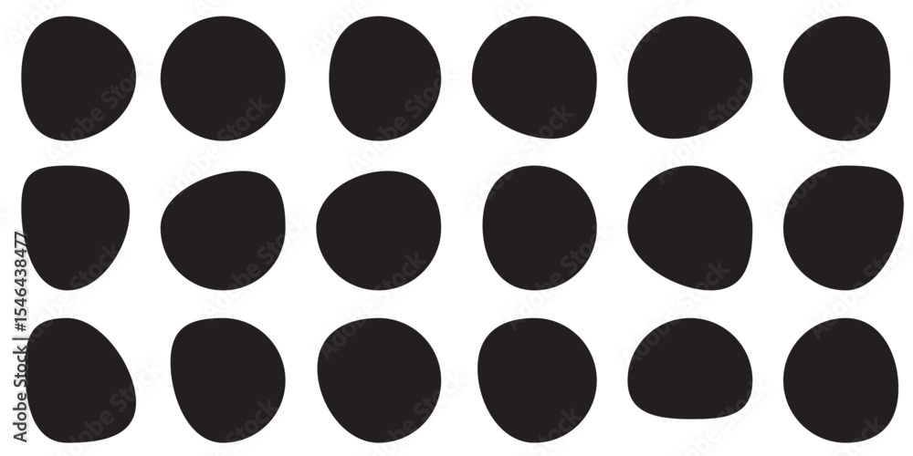 Poster blobs icon. rock black icons. drops or stone silhouettes. vector set of black blobs . organic blob s