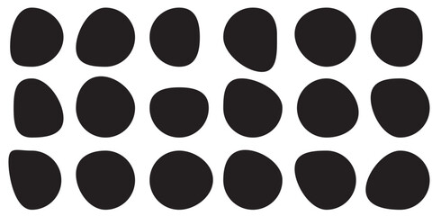 Blob shapes  black collection vector design elements isolated. Random blob circles icon set. Isolated on a white background.  