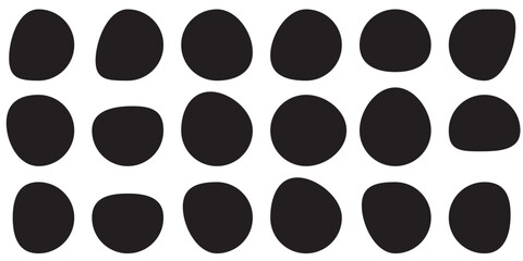 Blob shapes  black collection vector design elements isolated. Random blob circles icon set. Isolated on a white background.  