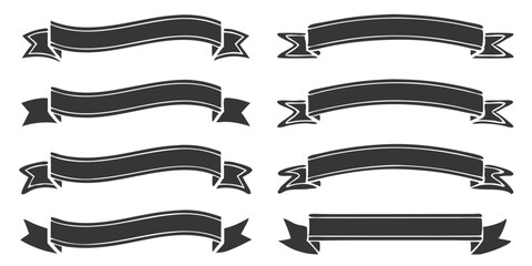 Obraz premium Collection of black ribbon banners vector designs