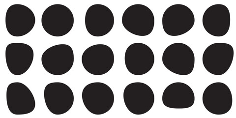 Blobs icon. Rock black icons. Drops or stone silhouettes. Vector set of black  blobs  . Organic blob shapes collection .  