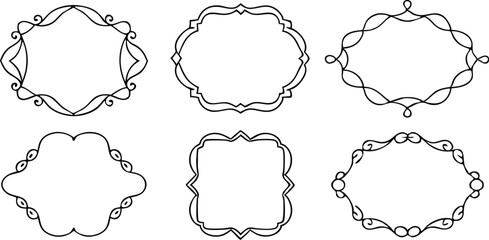 Decorative frame outlines for design elements