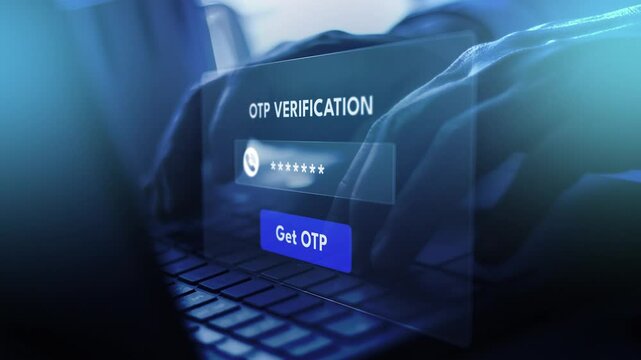 OTP Verification Animation, Phone Authentication, Secure Login, Cyber Security Concept