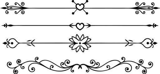 Decorative ornamental divider elements in vector format