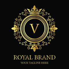 Golden vector illustration featuring an abstract background with an anniversary symbol, ideal for a vintage celebration award or business label design V