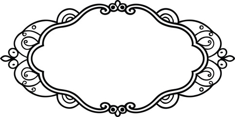 Decorative oval frame vector element design