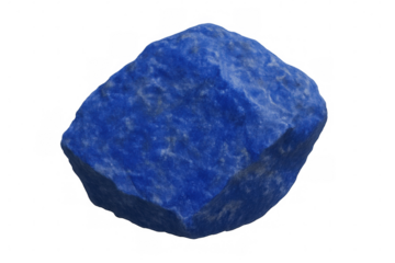 Blue lapis lazuli stone spinning, highlighting mineral's deep color and reflective qualities against transparent backdrop for design professionals