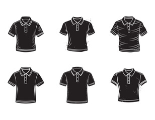 polo shirt sketch icon silhouette vector illustration