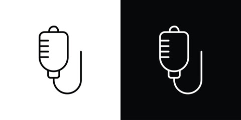 IV bag icon in black. flat graphic vector icon
