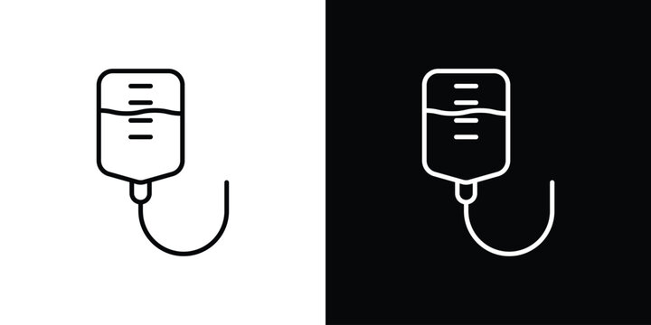 IV drip icon in black. flat graphic vector icon