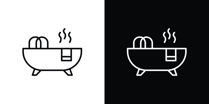 Jacuzzi icon in black. flat graphic vector icon