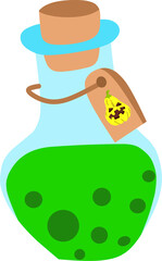 Magic liquid in a bottle illustration 