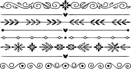 Elegant hand drawn dividers and decorative borders