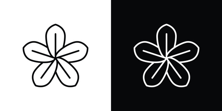 Jasmine icon in black. flat graphic vector icon